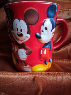 Disney Store Red 3D Mickey Mouse Ceramic Mug with Yellow Shoes
